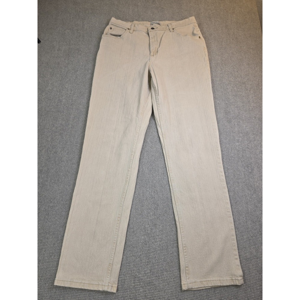 Riders By Lee Womens Straight Leg Jeans Stretch Beige Light Denim 16 Tall Long